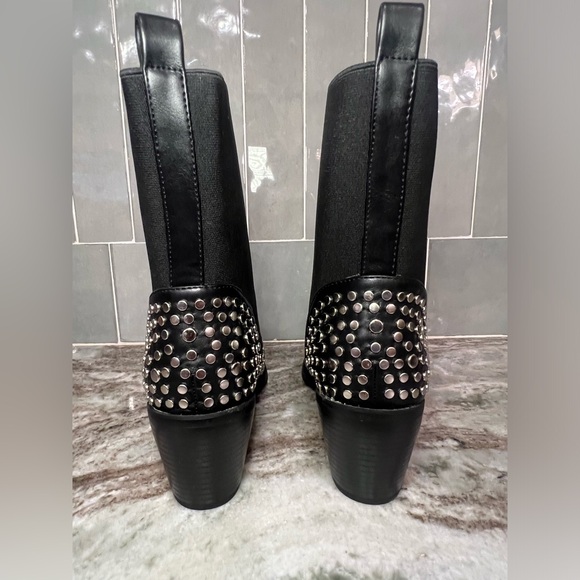 ShuShop Black Ankle Boots with Silver Studs - Picture 5 of 7